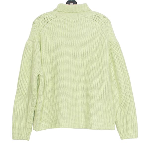 NWT Ann Taylor Sweater Turtleneck Minimalist Cottage Ribbed Cozy Green Large - Picture 2 of 7
